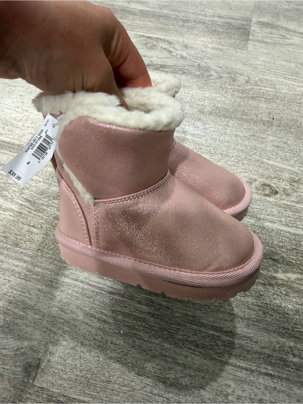 GAP Kids Shimmery Pink Faux-Fur Winter Boots